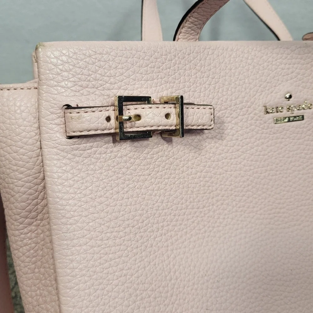 Kate Spade Holden Street Lanie Bag Pebbled Leather Pink Adjustable Strap Zip Top
